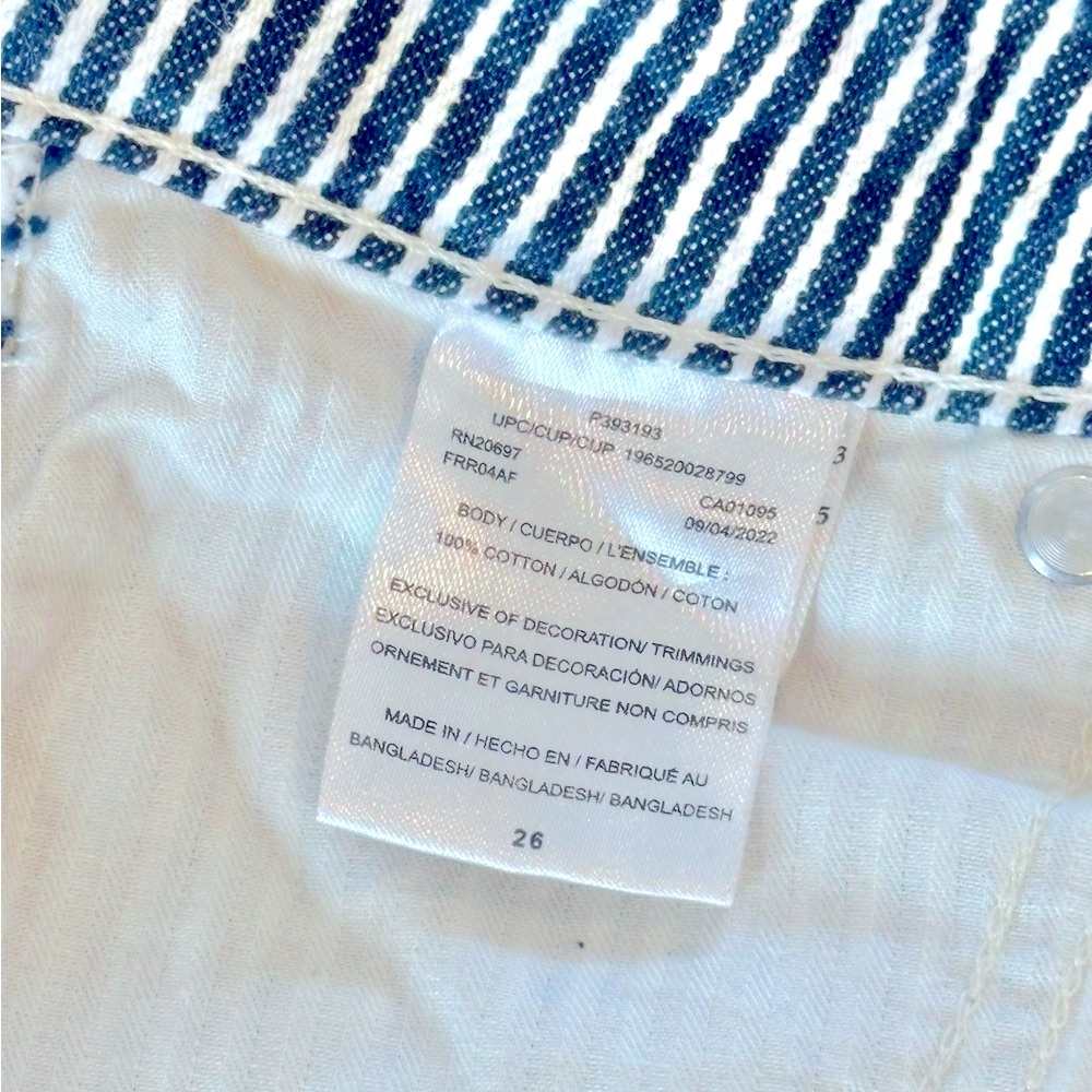 Dickies Hickory Railroad Pinstripe Airforce Blue White Button Cargo Shorts 26 3 - Picture 11 of 12
